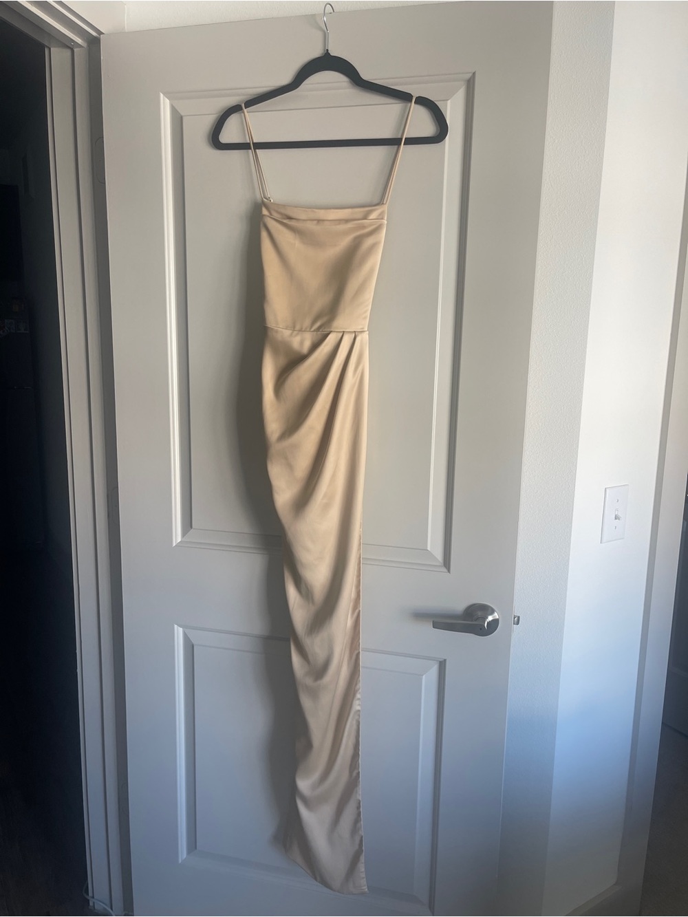 Michael Costello x Revolve Shea maxi dress in nude / gold Size S